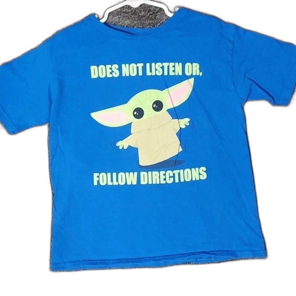 Star Wars Baby Yoda Blue Kid's Boys Size 6 T-Shirt Tee Shirt
